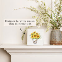 Sunflower Bucket Block Sign