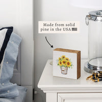 Sunflower Bucket Block Sign