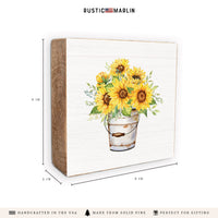 Sunflower Bucket Block Sign