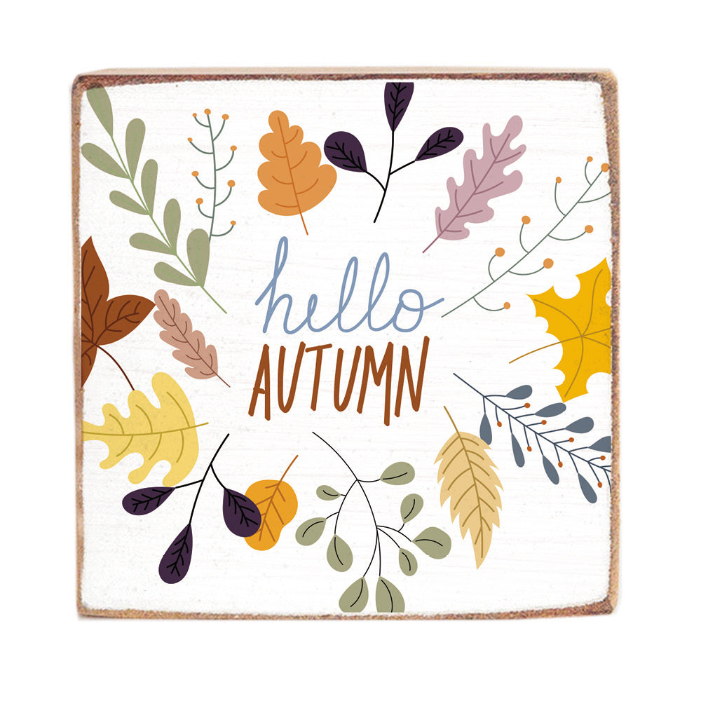 Hello Autumn Wood Block