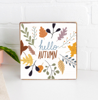 Hello Autumn Wood Block