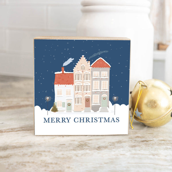 Christmas Village Block Sign