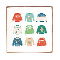Ugly Christmas Sweater Wood Block