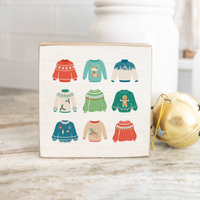 Ugly Christmas Sweater Wood Block