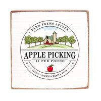 Apple Picking Wood Block