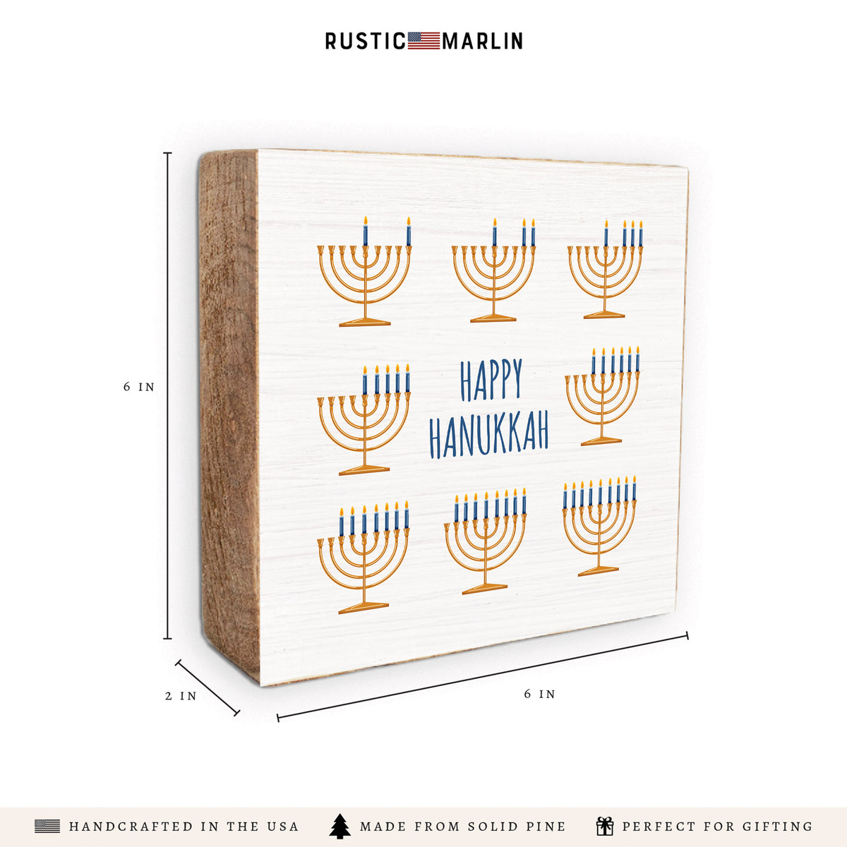 Happy Hanukkah Block Sign