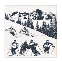Retro Ski Run Block Sign