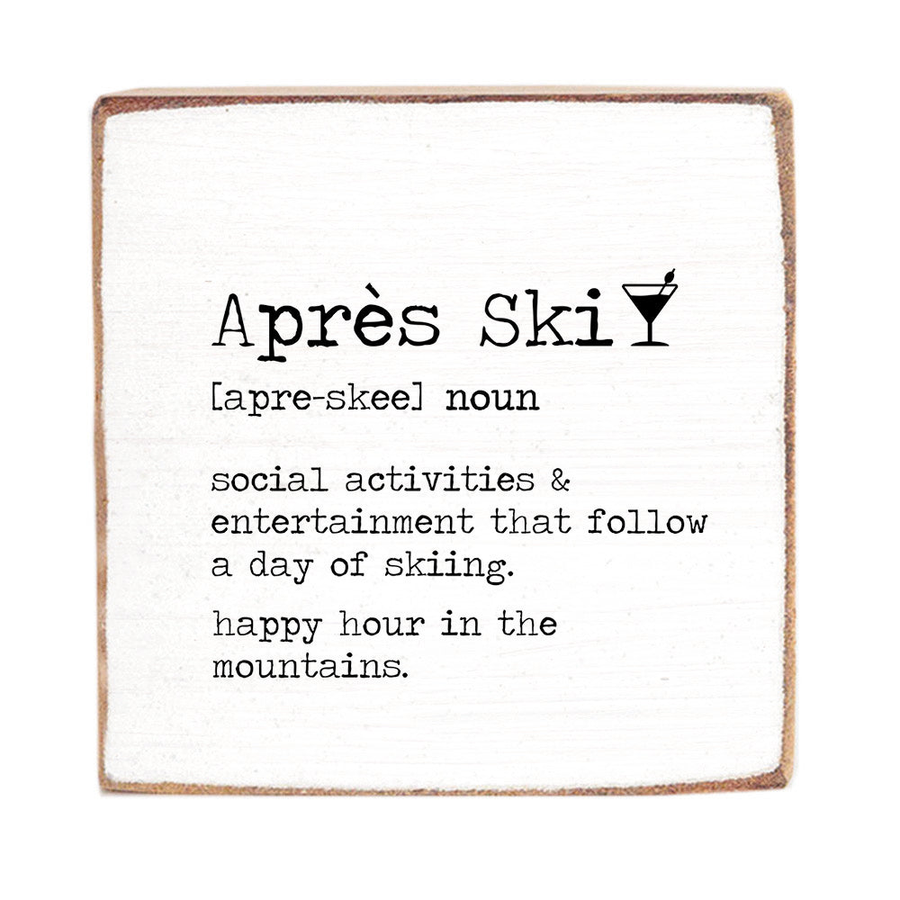 Apres Ski Definition Wood Block