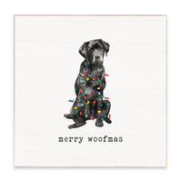 Merry Woofmas Dog Block Sign