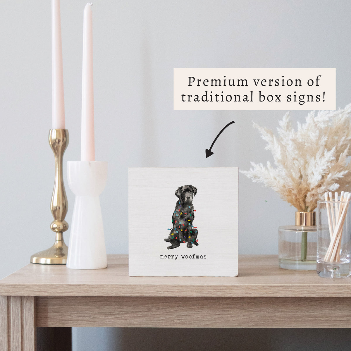 Merry Woofmas Dog Block Sign
