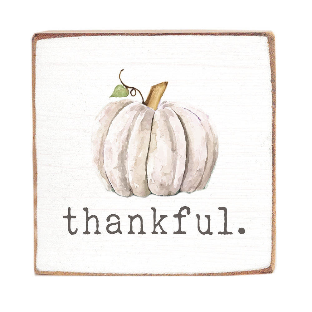 Thankful Pumpkin Wood Block
