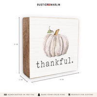 Thankful Pumpkin Block Sign