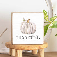 Thankful Pumpkin Wood Block