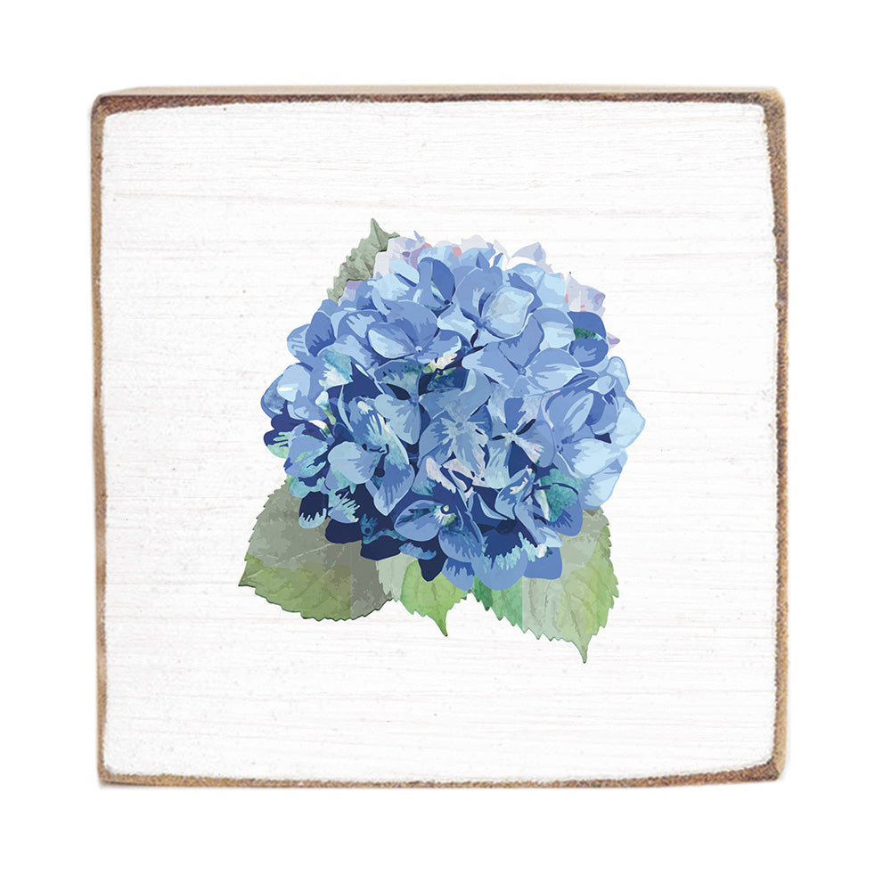 Watercolor Hydrangea Wood Block