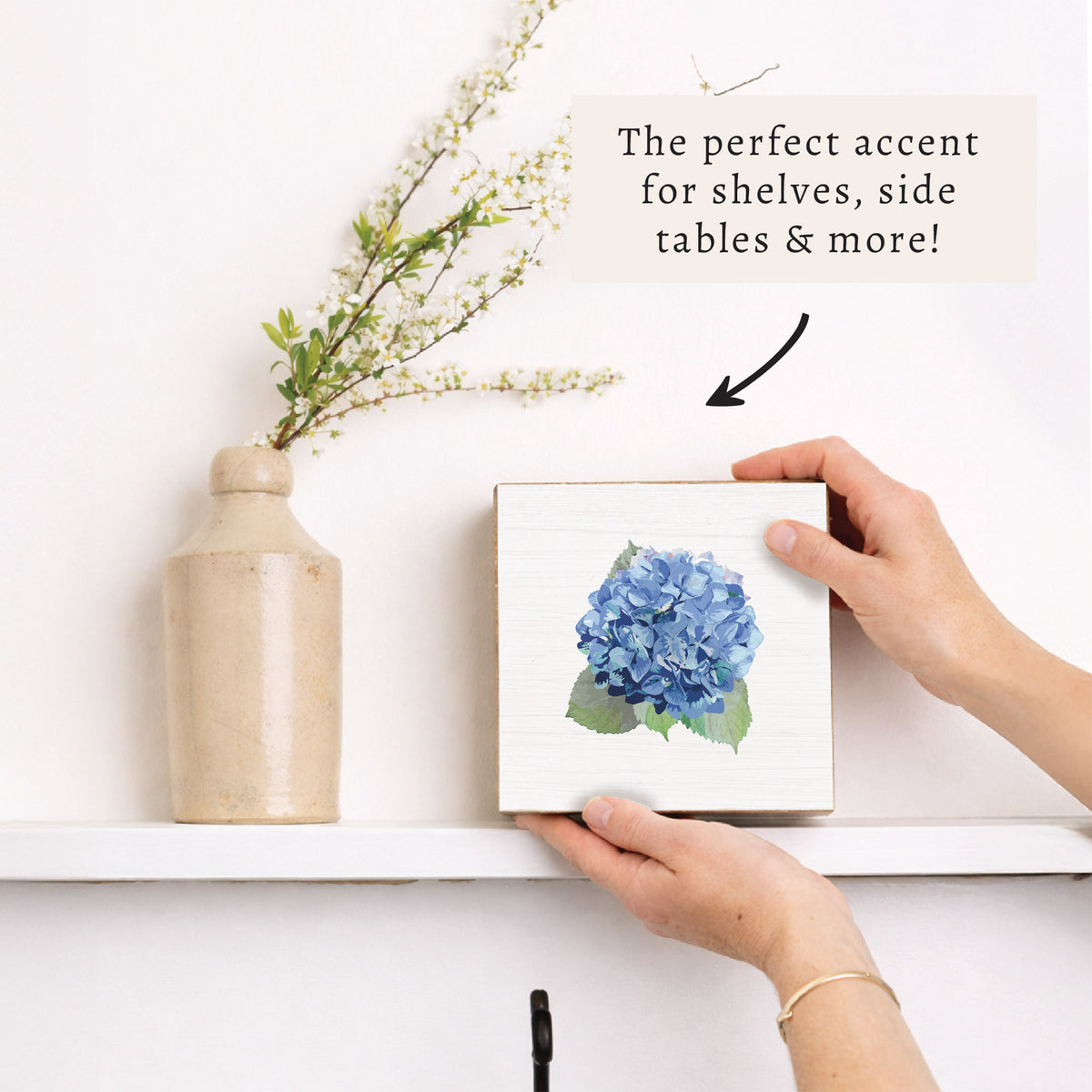 Watercolor Hydrangea Block Sign