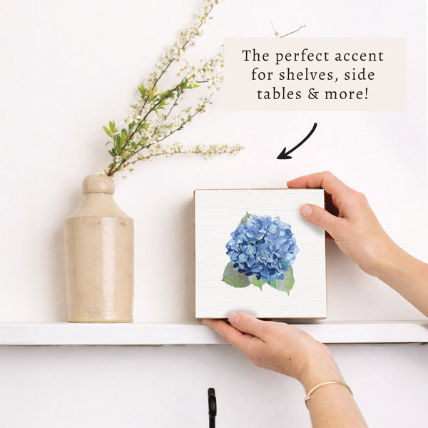 Watercolor Hydrangea Block Sign