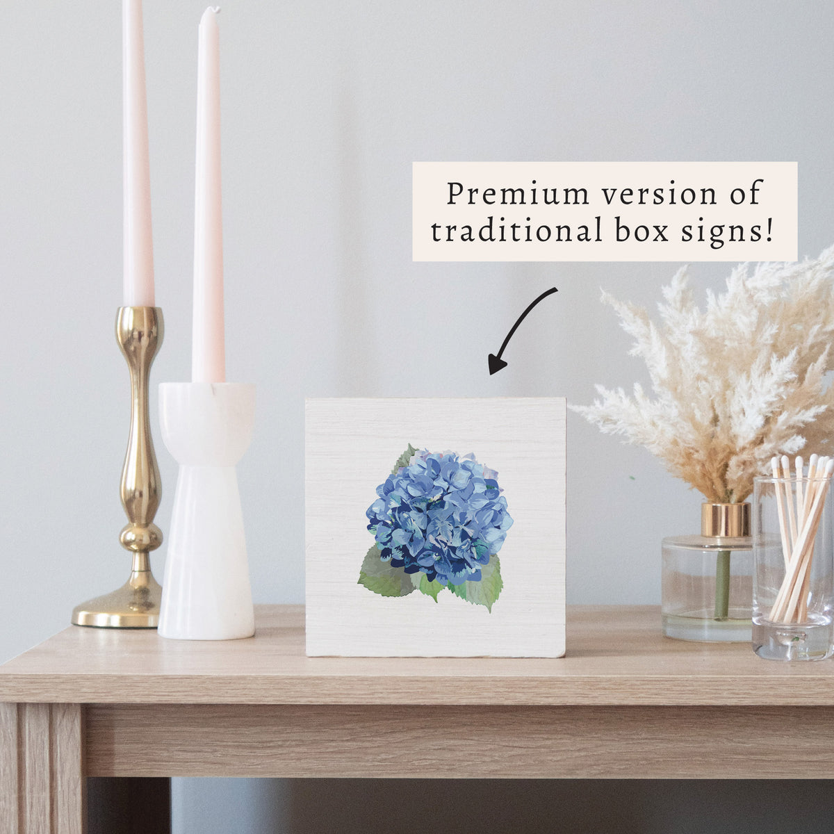 Watercolor Hydrangea Block Sign