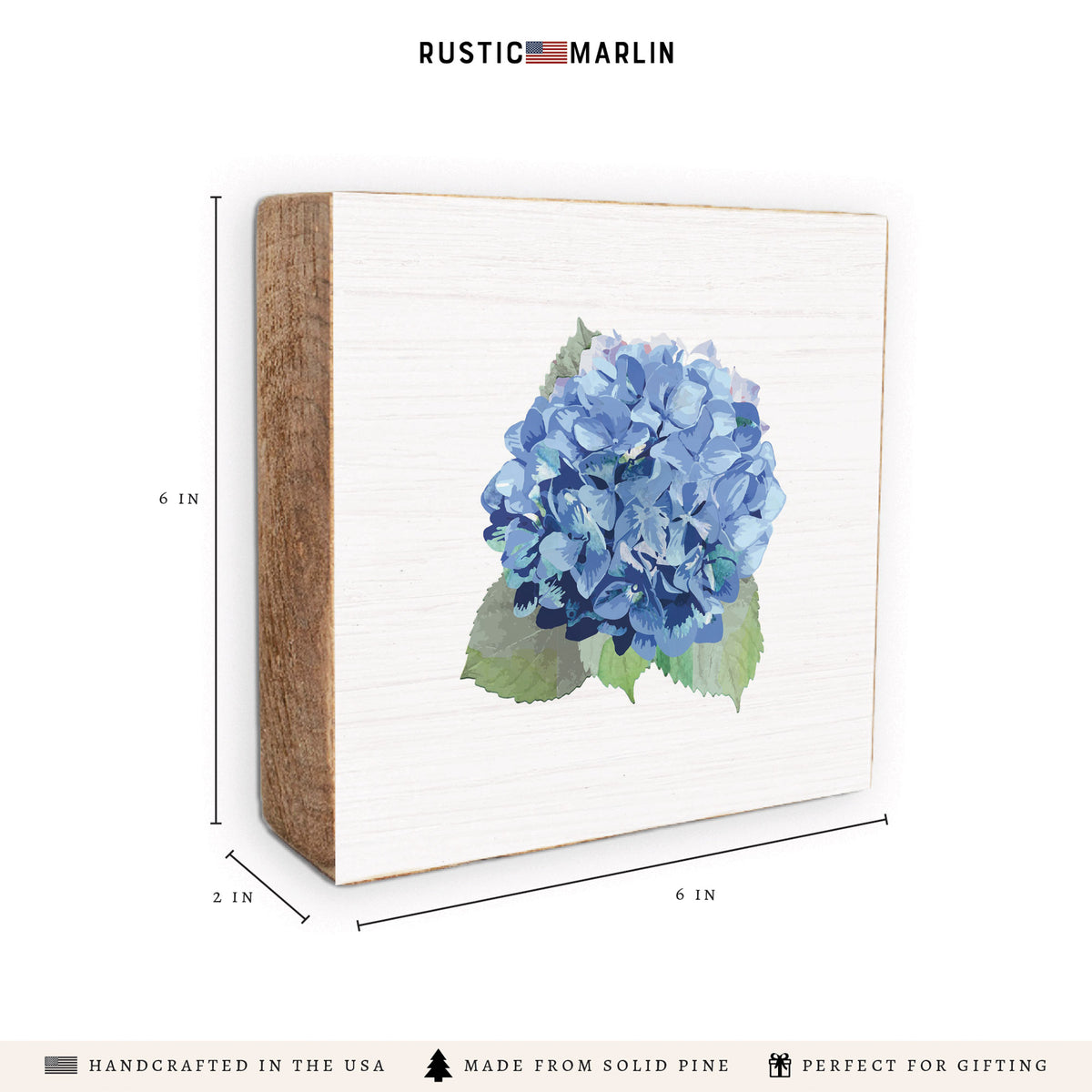 Watercolor Hydrangea Block Sign
