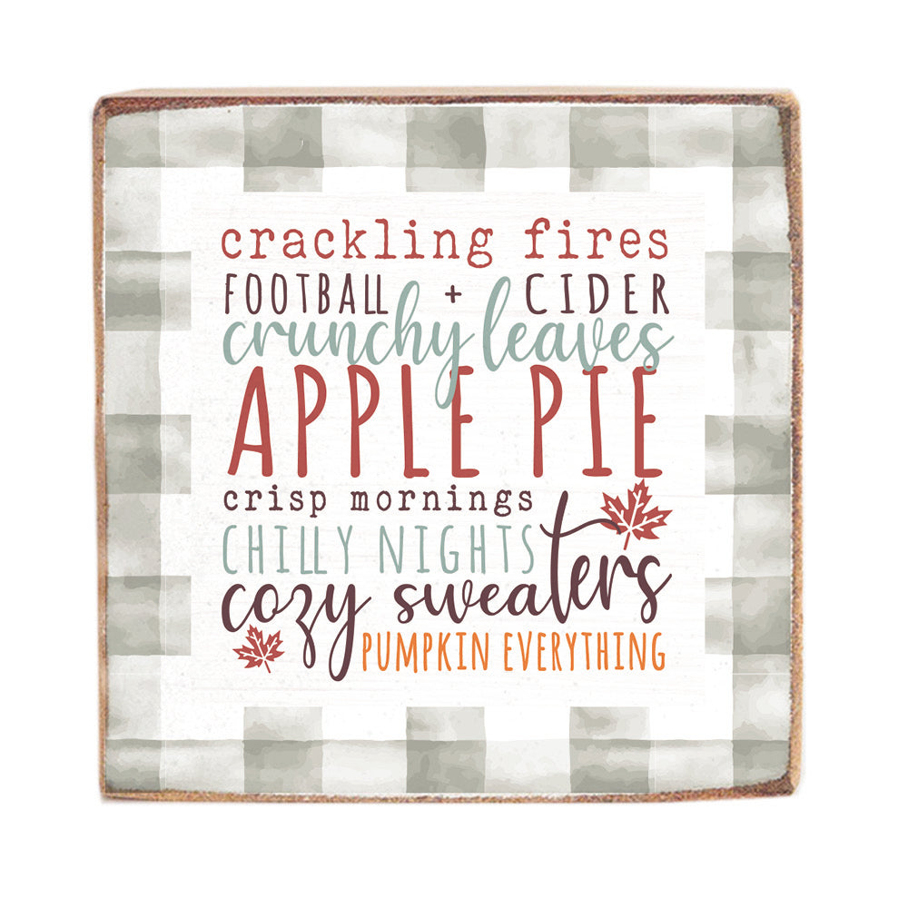 Fall Favorites Wood Block