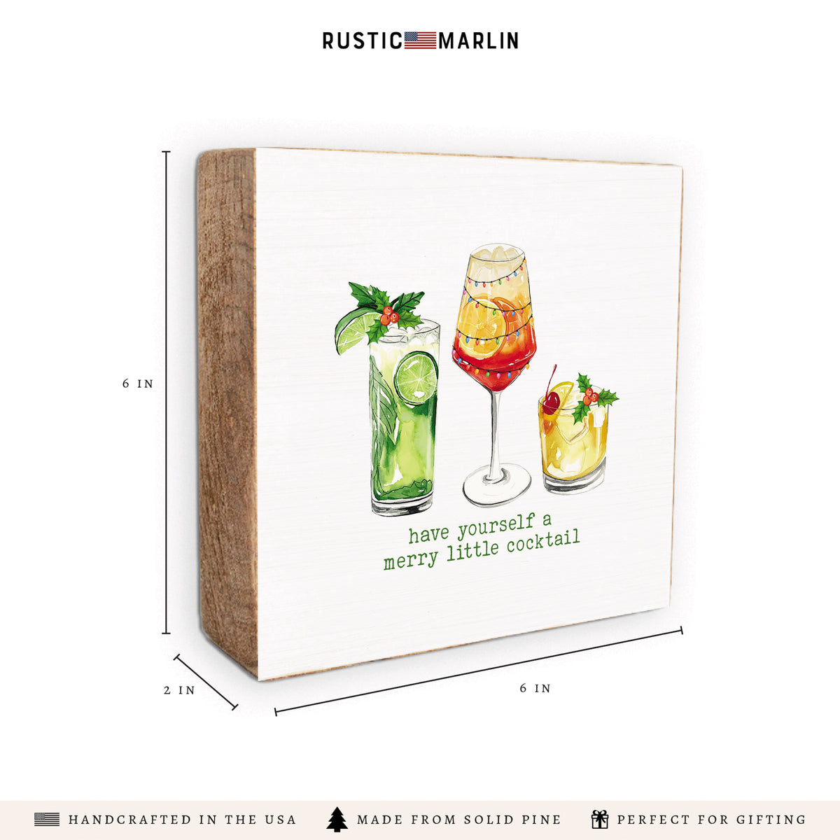 Have Yourself A Merry Little Cocktail Block Sign