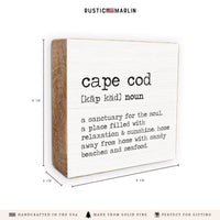 Cape Cod Definition Block Sign