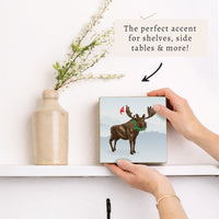 Santa Moose Block Sign
