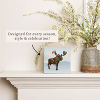 Santa Moose Block Sign