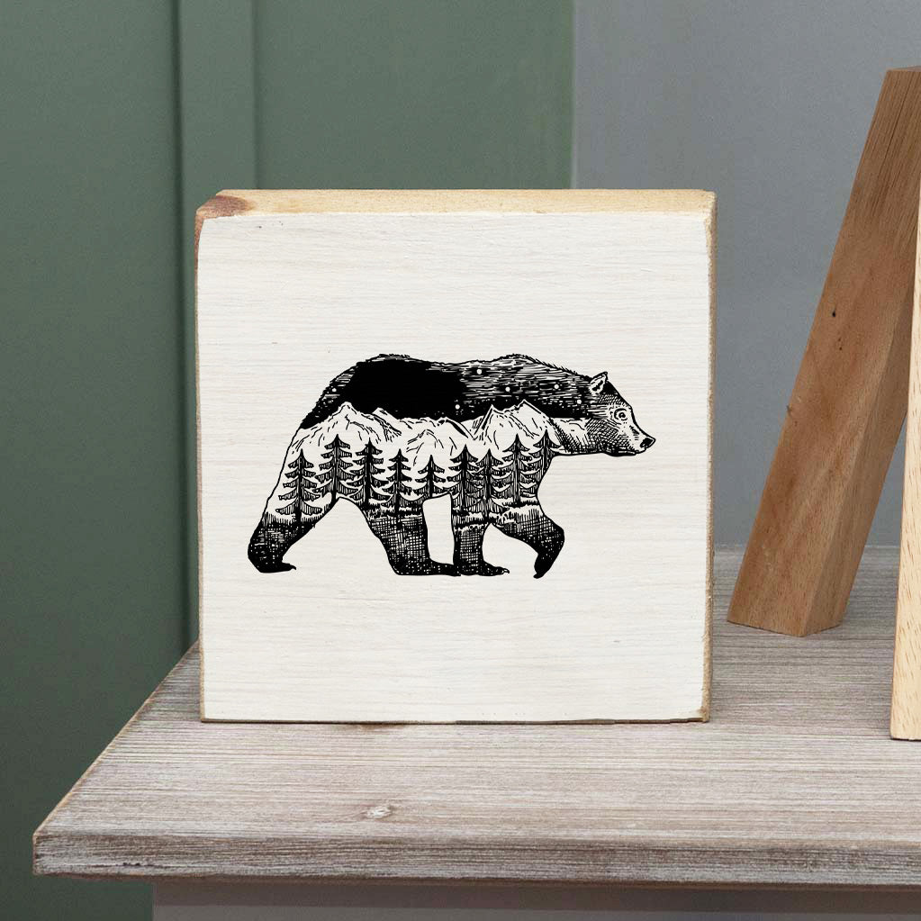 Mountains Bear Block Sign