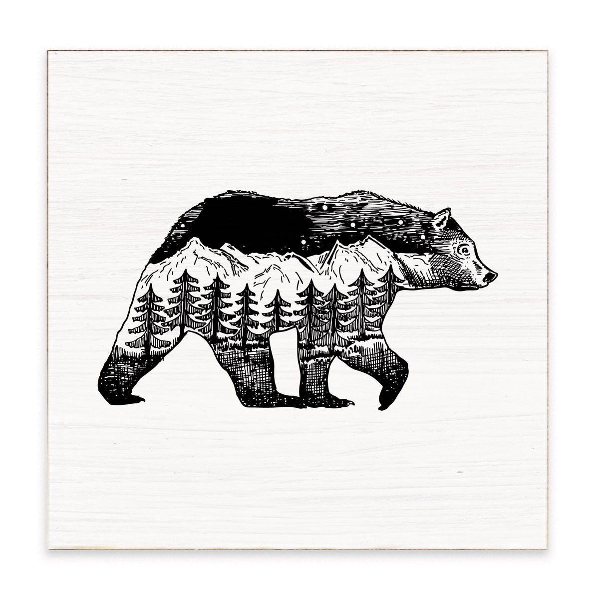 Mountains Bear Block Sign