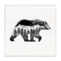 Mountains Bear Block Sign