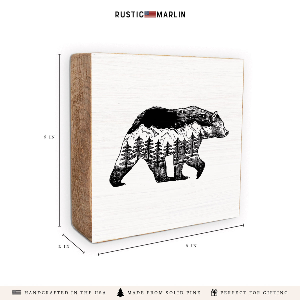 Mountains Bear Block Sign