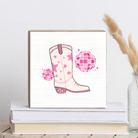 Disco Boot Wood Block