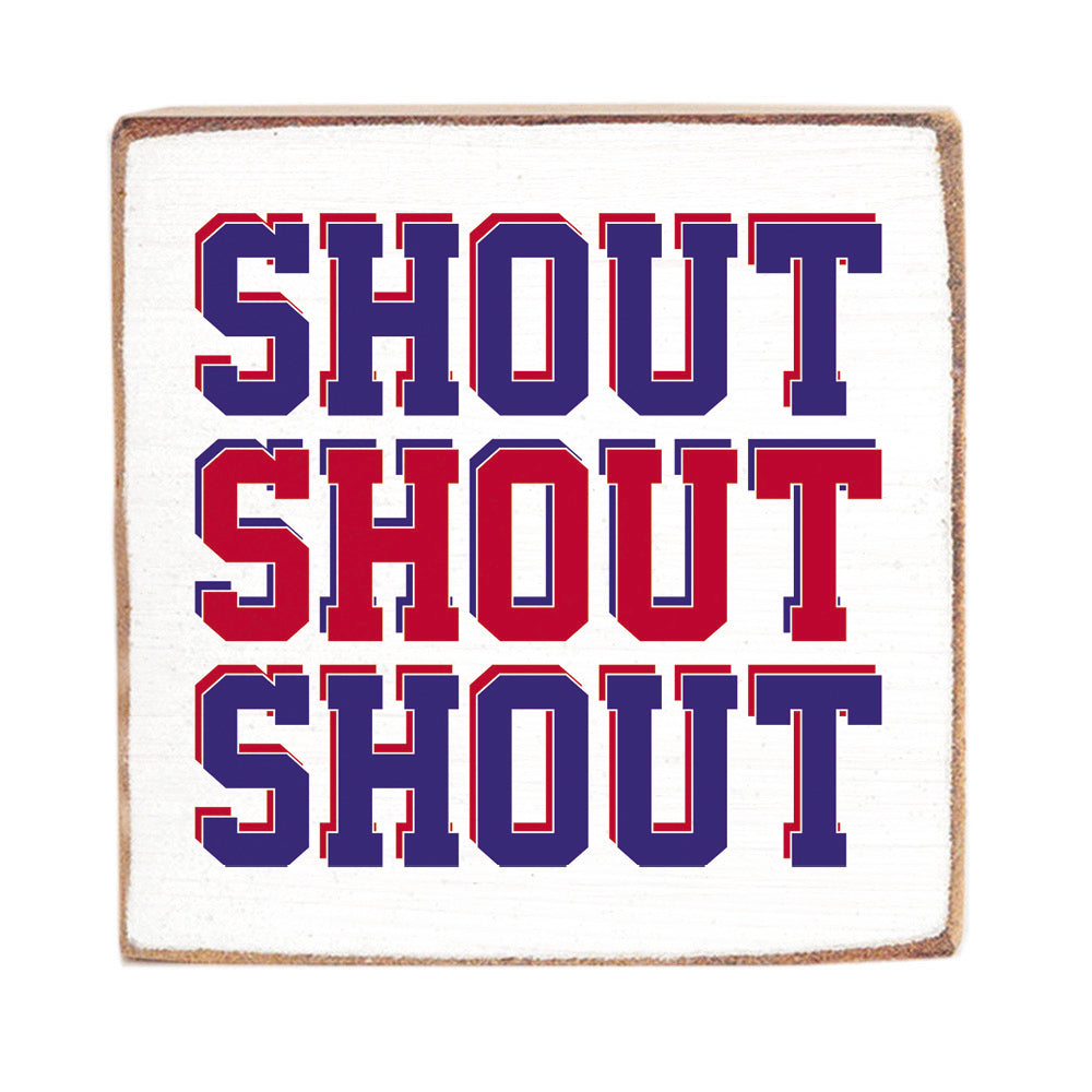 Shout Football Square Block Sign