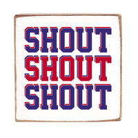 Shout Football Square Block Sign