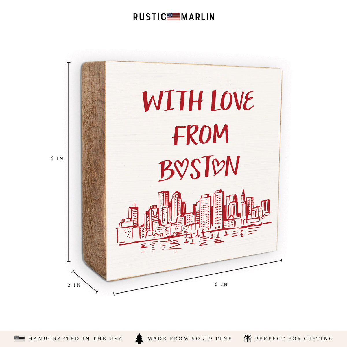 With Love From Boston Block Sign