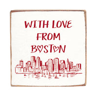 With Love from Boston Wood Block