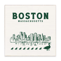 Boston Skyline Ducklings Block Sign