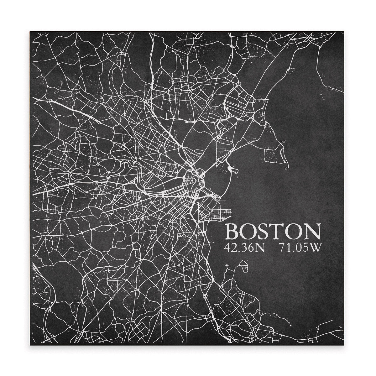 Boston Charcoal City Grid Block Sign