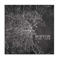 Boston Charcoal City Grid Block Sign