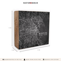 Boston Charcoal City Grid Block Sign