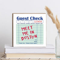 Guest Check  Meet me in Boston Wood Block