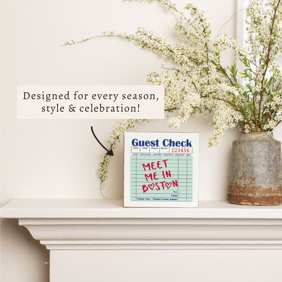 Boston Guest Check Block Sign