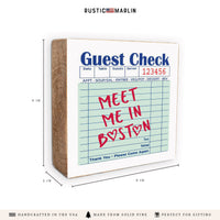 Boston Guest Check Block Sign