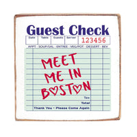 Guest Check  Meet me in Boston Wood Block