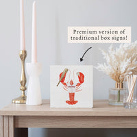 Boston Baseball Lobster Block Sign