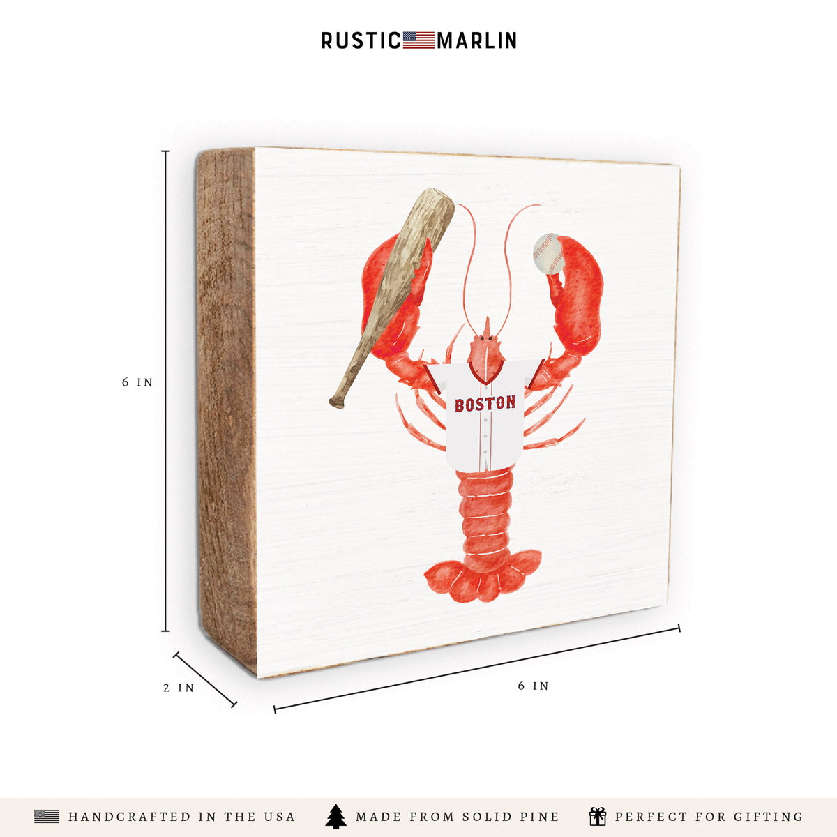 Boston Baseball Lobster Block Sign