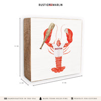 Boston Baseball Lobster Block Sign
