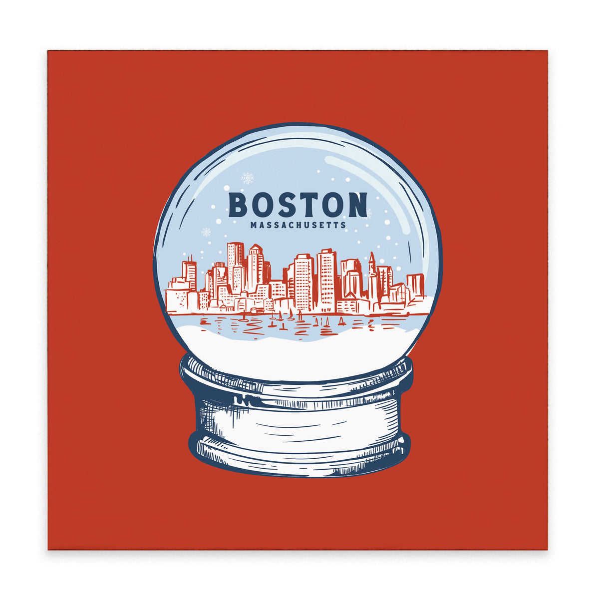 Boston Snow Globe Block Sign