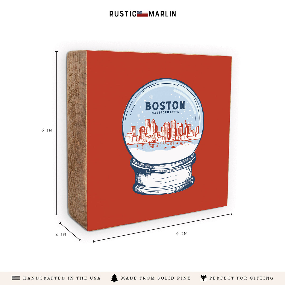 Boston Snow Globe Block Sign