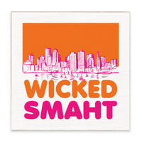 Boston Wicked Smaht Orange And Pink Block Sign
